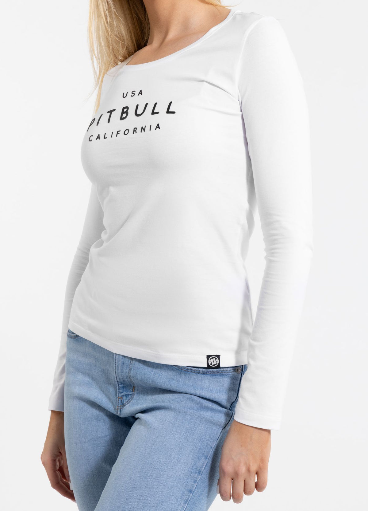 Damen Langarmshirt Slim Fit USA CAL - Weiß