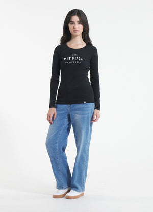 Women's longsleeve Slim Fit USA CAL - Black