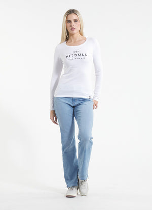 Women's longsleeve Slim Fit USA CAL - White