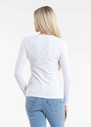 Women's longsleeve Slim Fit USA CAL - White