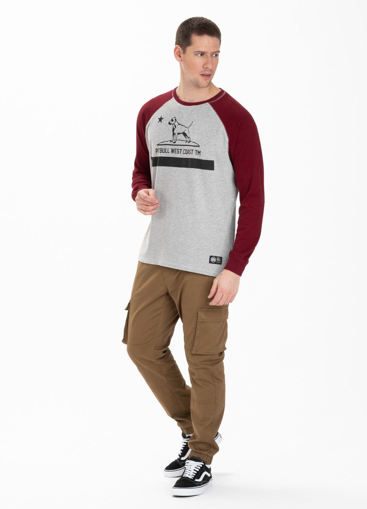 Longsleeve Garment Washed Raglan California - Pitbull.eu