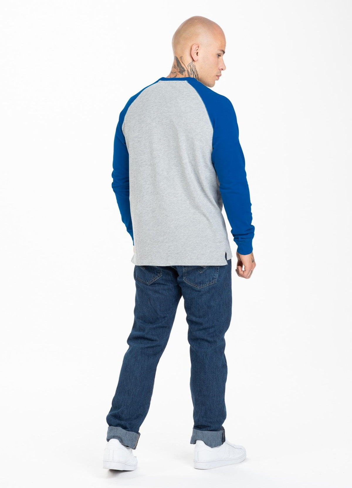 Langarmshirt Garment Washed Raglan Kleines Logo