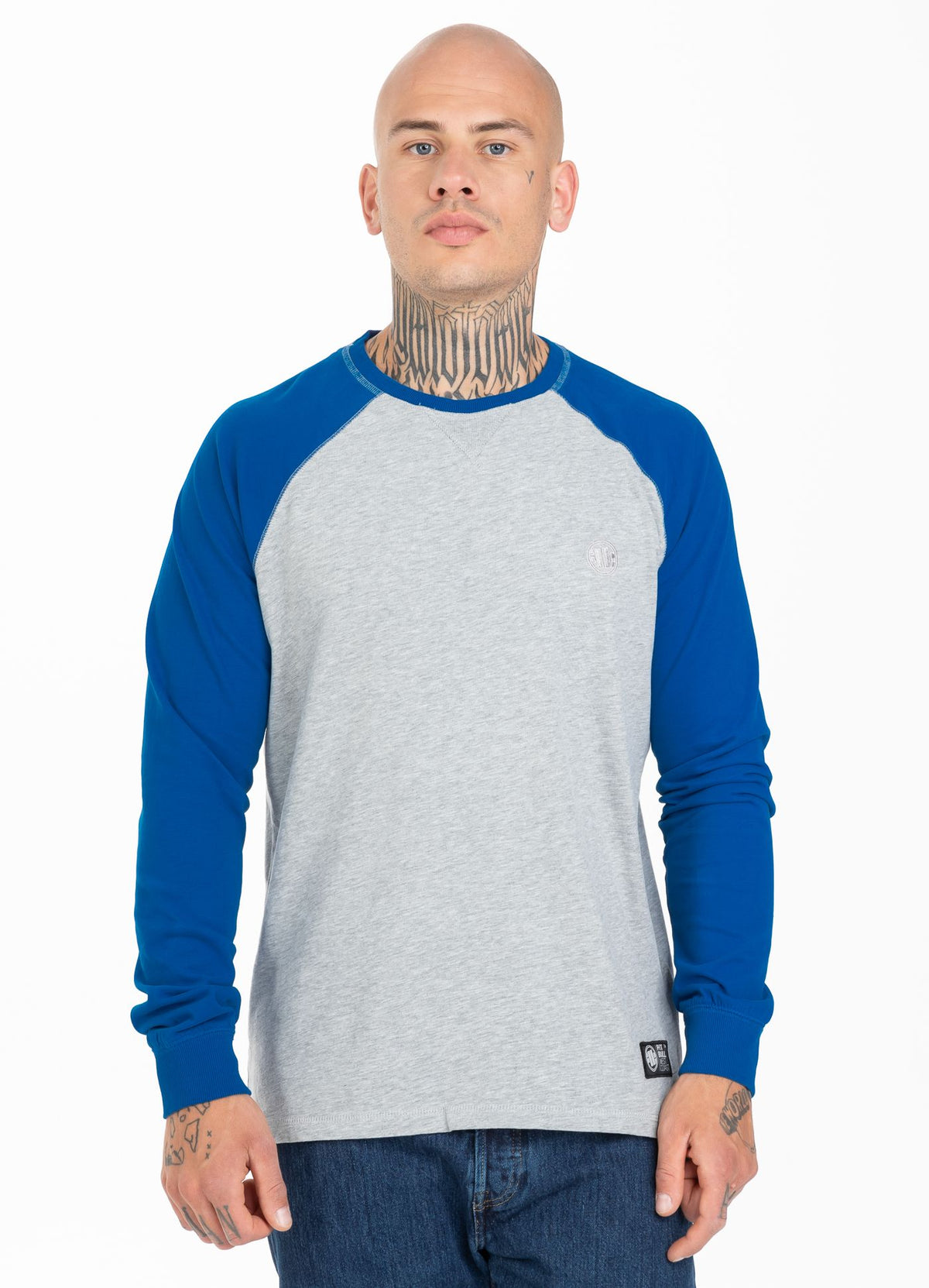 Langarmshirt Garment Washed Raglan Kleines Logo