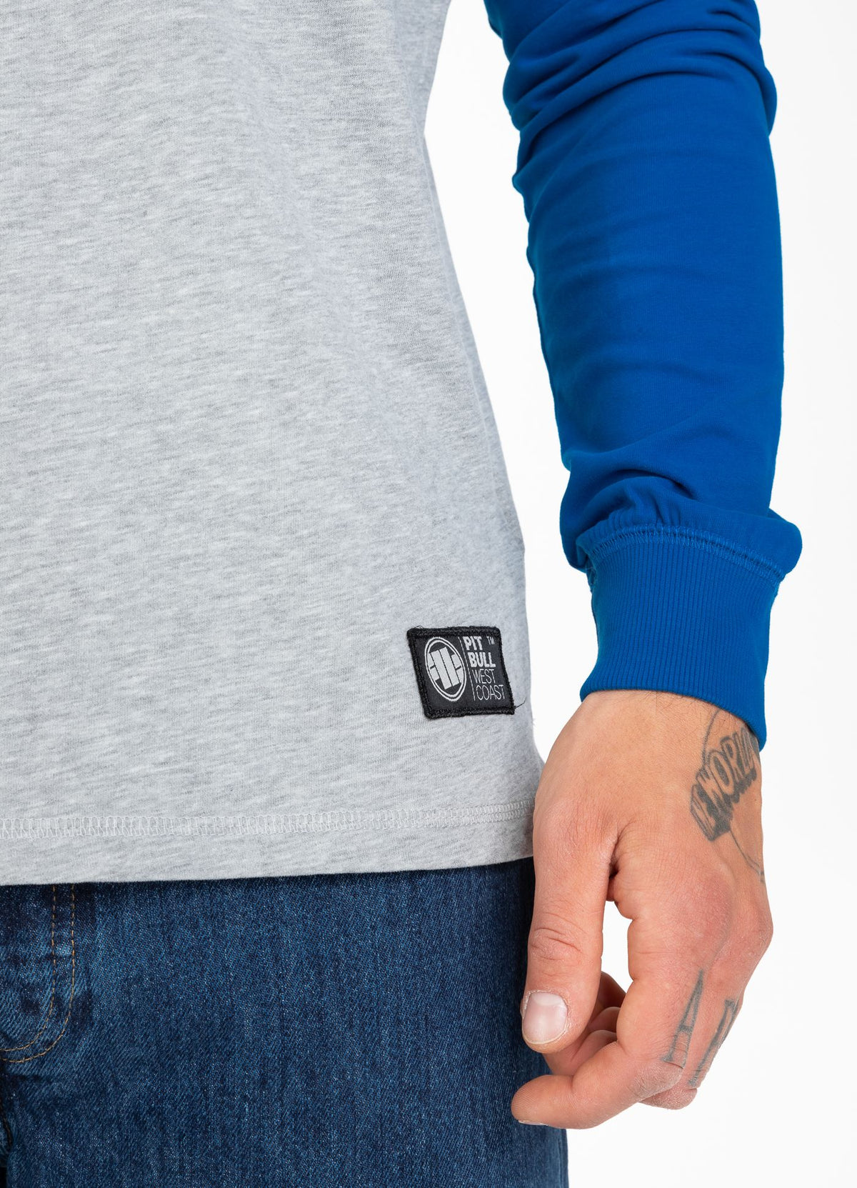 Langarmshirt Garment Washed Raglan Kleines Logo