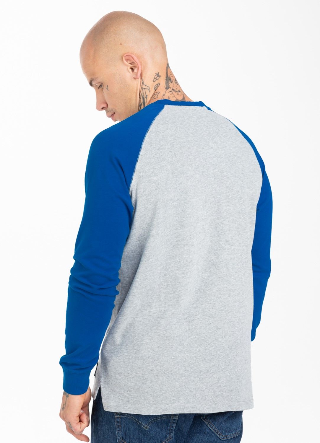 Langarmshirt Garment Washed Raglan Kleines Logo