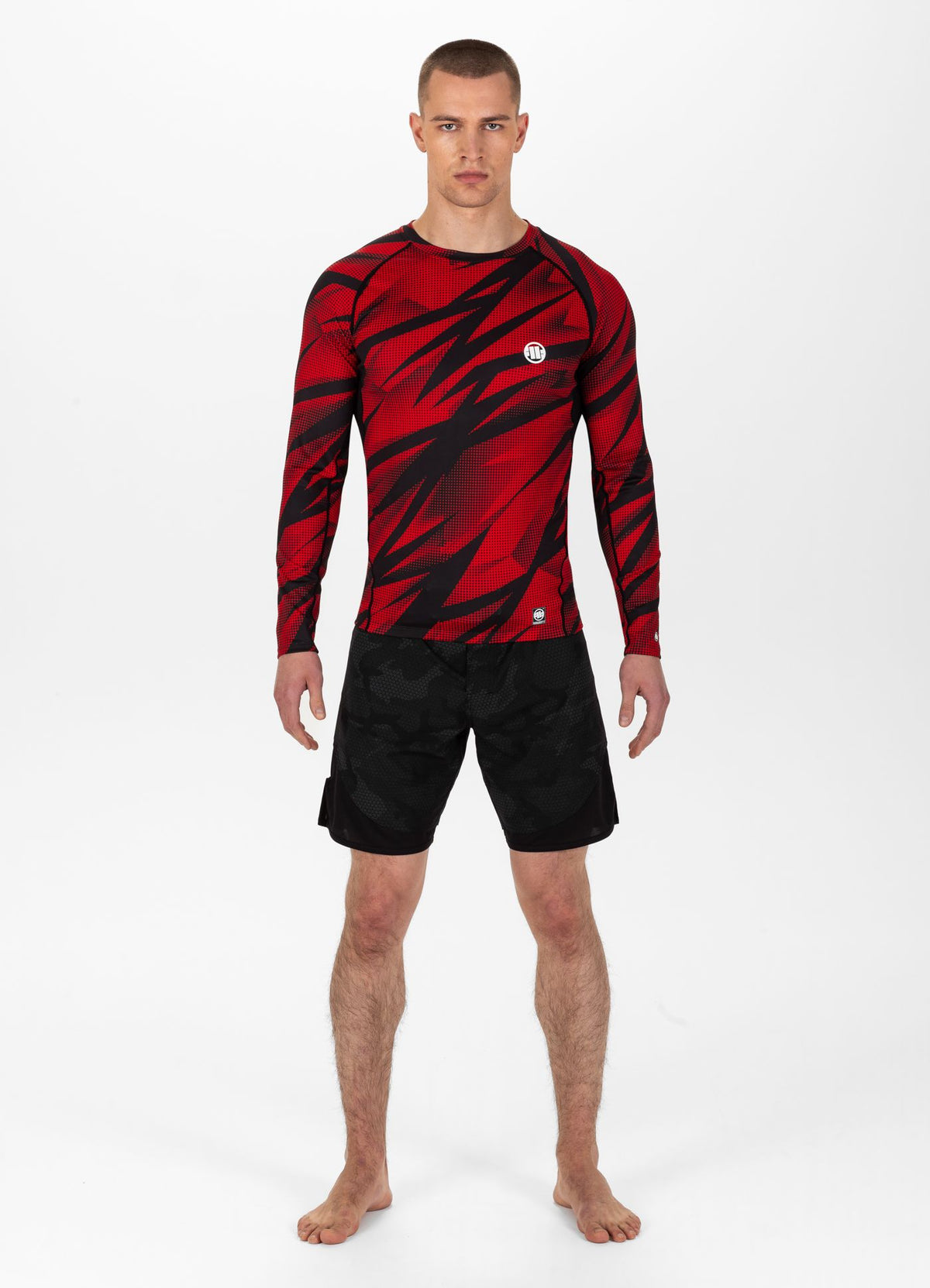 Langarm Rashguard Dot Camo II - Rot