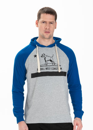 Kapuzen-Longsleeve Heavyweight CALIFORNIA Grey/Royal Blue