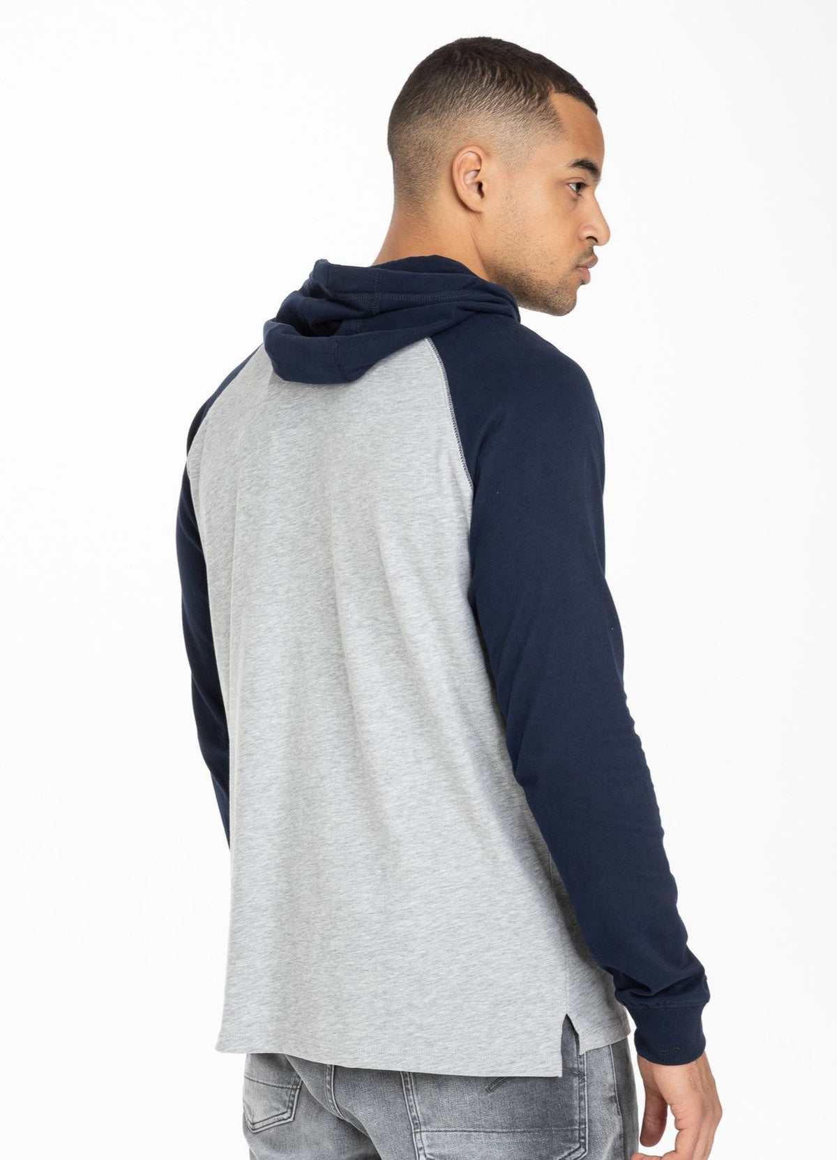 Kapuzen-Longsleeve Heavyweight CALIFORNIA Grey/Dark Navy