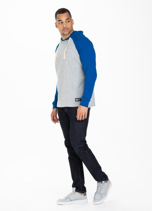 Langarmshirt mit Kapuze, Garment Washed Raglan, kleines Logo