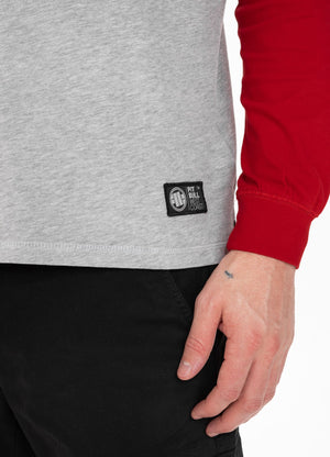 Kapuzen-Longsleeve Heavyweight SMALL LOGO Grau/Rot