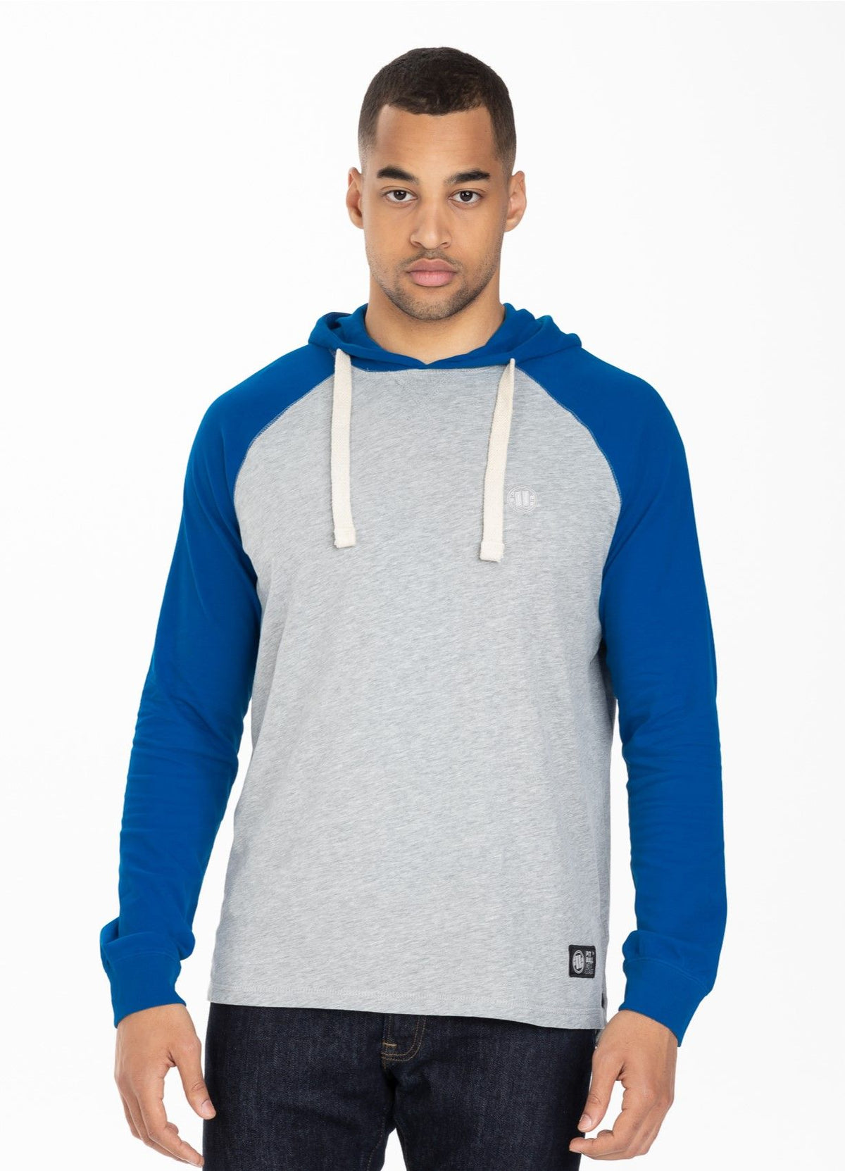 Langarmshirt mit Kapuze, Garment Washed Raglan, kleines Logo
