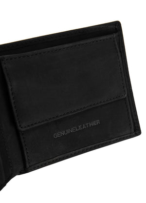 LEDERBRIEFTASCHE LIN HOLZ Schwarz