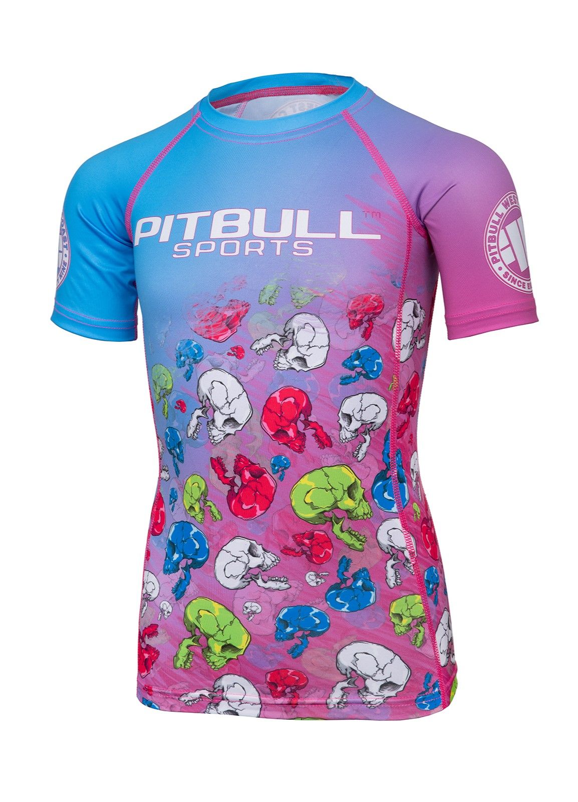 Kinder Rashguard Candy Skull - Blau/Rosa