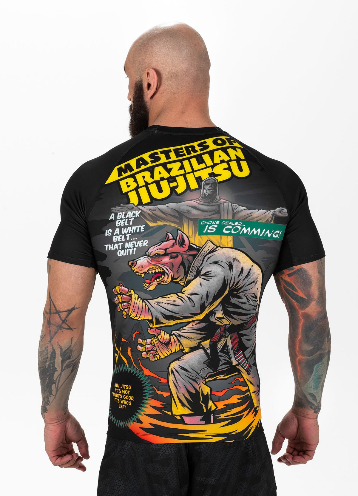 T-Shirt Rashguard Masters Of BJJ Hilltop - Schwarz