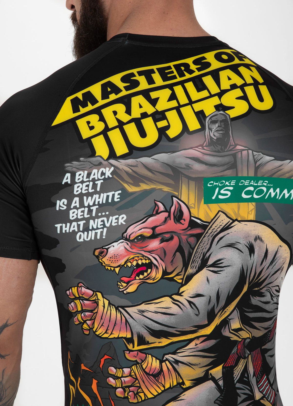 T-Shirt Rashguard Masters Of BJJ Hilltop - Schwarz