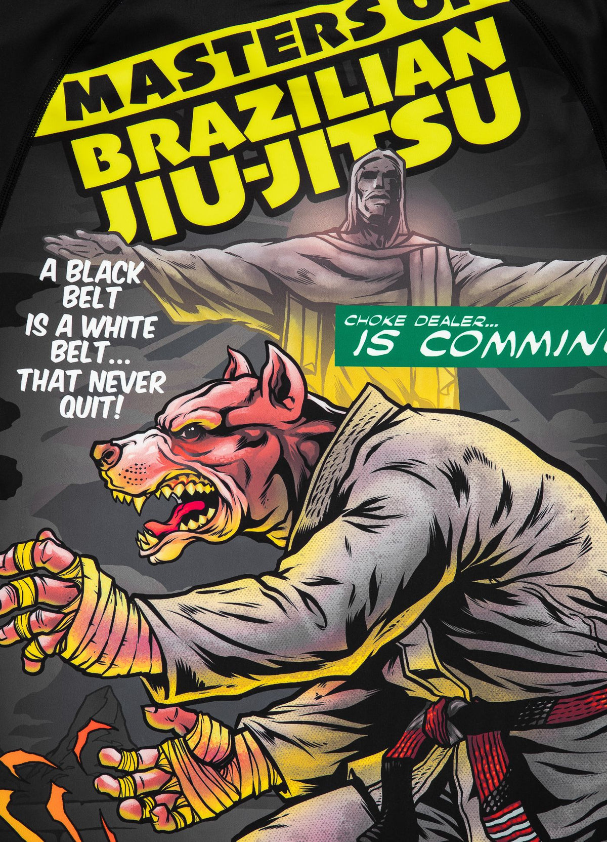 T-Shirt Rashguard Masters Of BJJ Hilltop - Schwarz