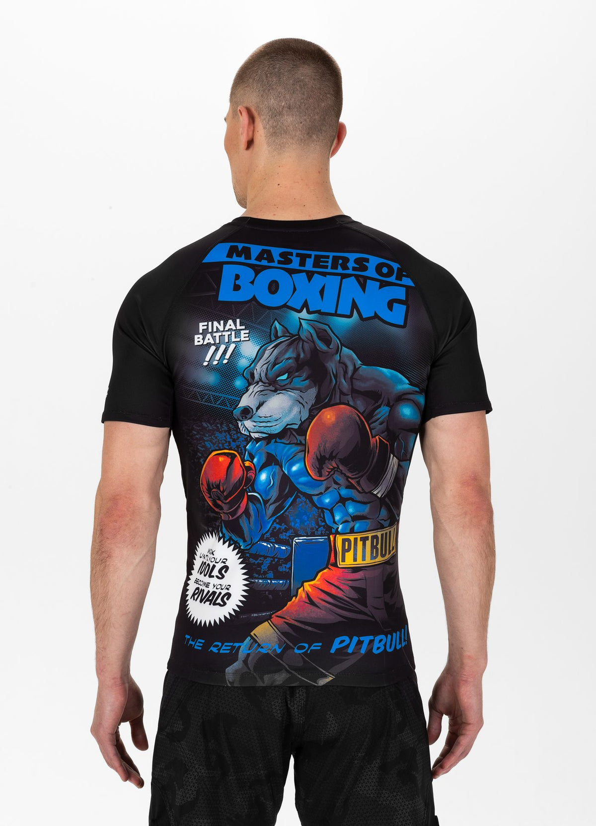 T-Shirt Rashguard Masters Of Boxing Hilltop - Schwarz