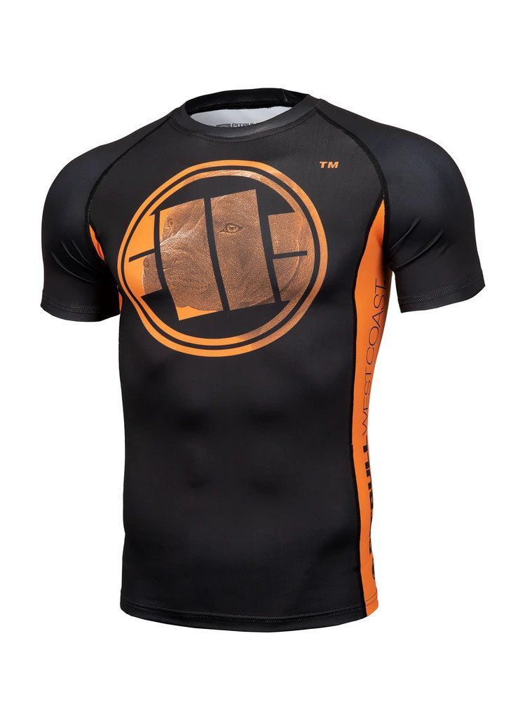 Kurzarm Rashguard Orange Dog - Schwarz