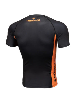 Kurzarm Rashguard Orange Dog - Schwarz