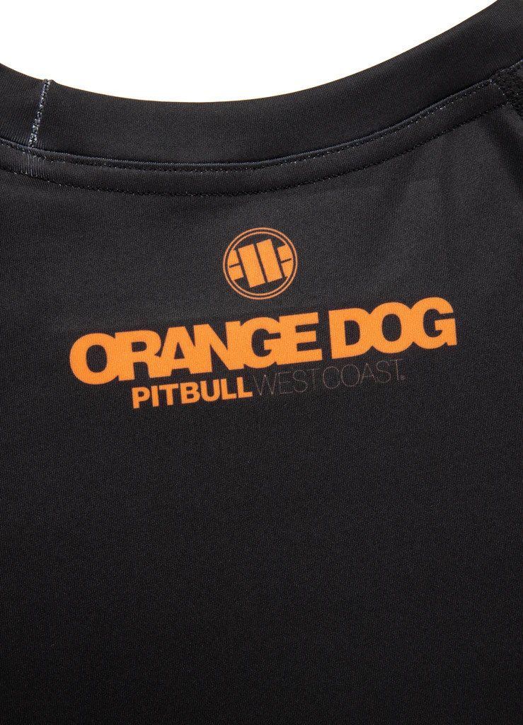 Kurzarm Rashguard Orange Dog - Schwarz