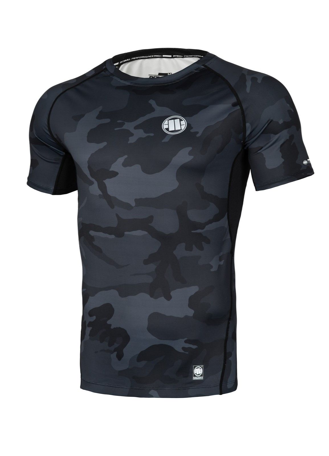 Rashguard Performance Pro plus All Black Camo Small Logo - Pitbull.eu