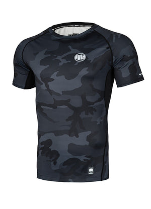Rashguard Performance Pro plus All Black Camo Small Logo - Pitbull.eu
