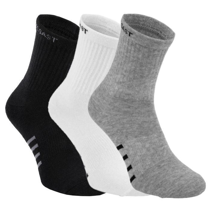 Knöchelhohe dünne Socken 3er-Pack Weiß/Grau/Schwarz