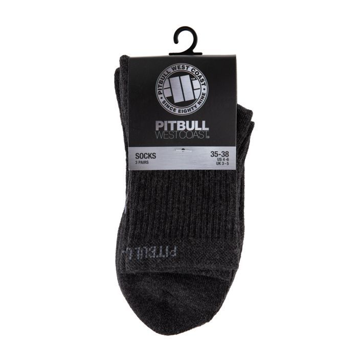 Hohe Knöchelsocken High Ankle 3er-Pack - Anthrazit