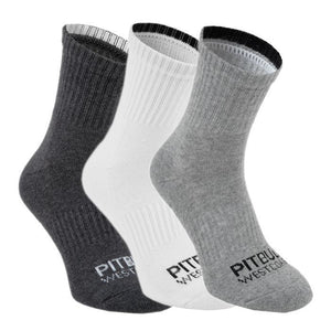 Hohe Knöchelsocken TNT 3er-Pack Weiß/Grau/Anthrazit