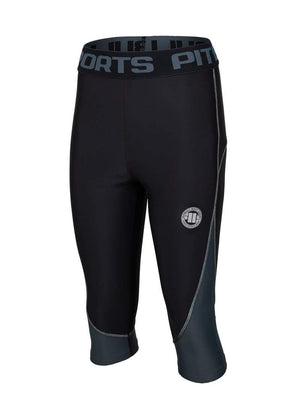 Kurze Damenleggins Compression PRO PLUS Schwarz