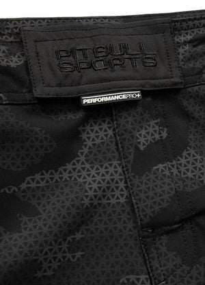 Lange Grappling-Shorts NET HILLTOP All Black Camo