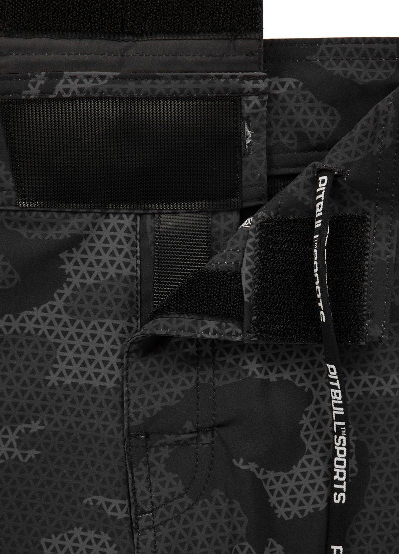 Lange Grappling-Shorts NET HILLTOP All Black Camo