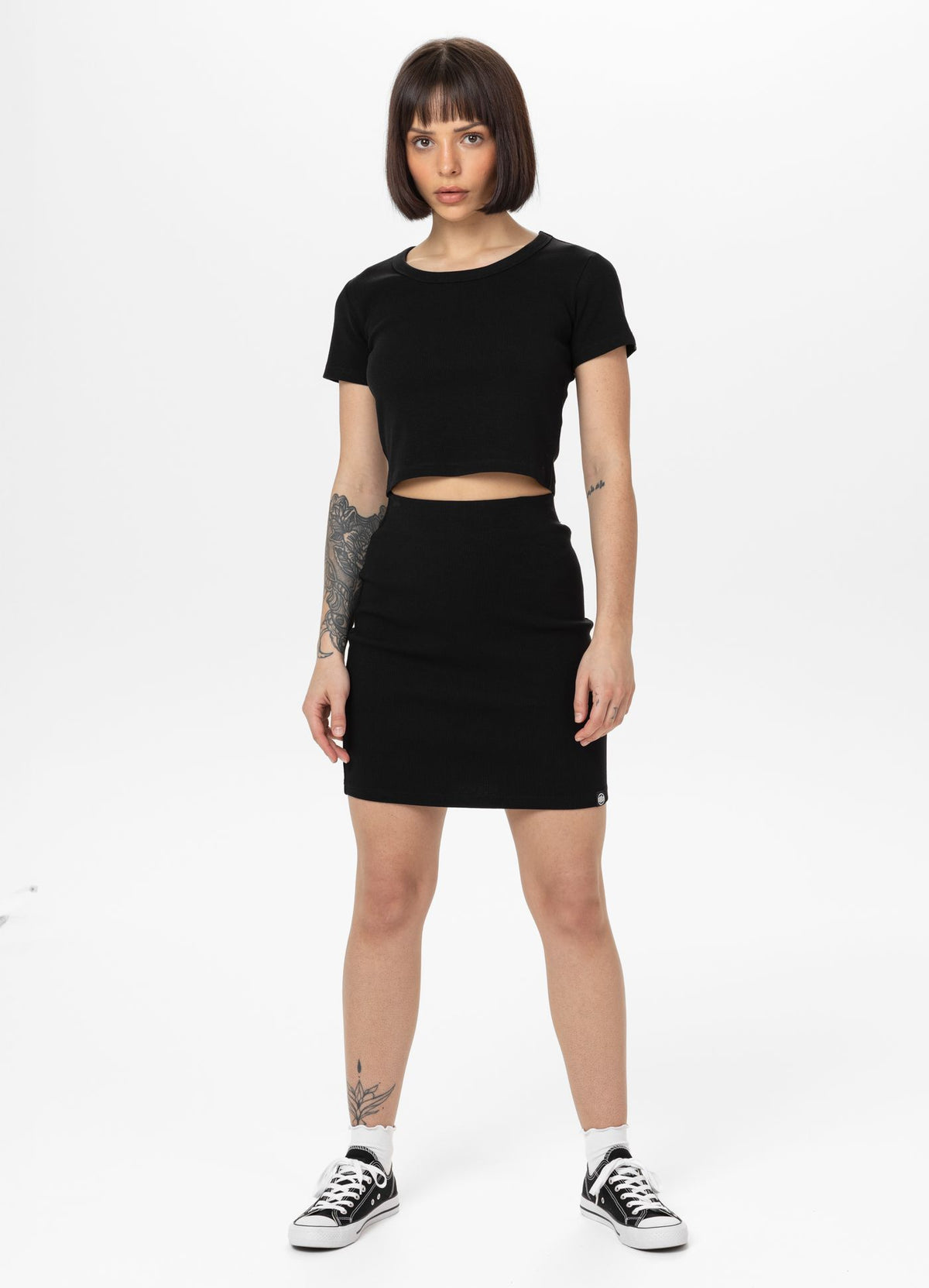 Women's Mini skirt Rib - Black