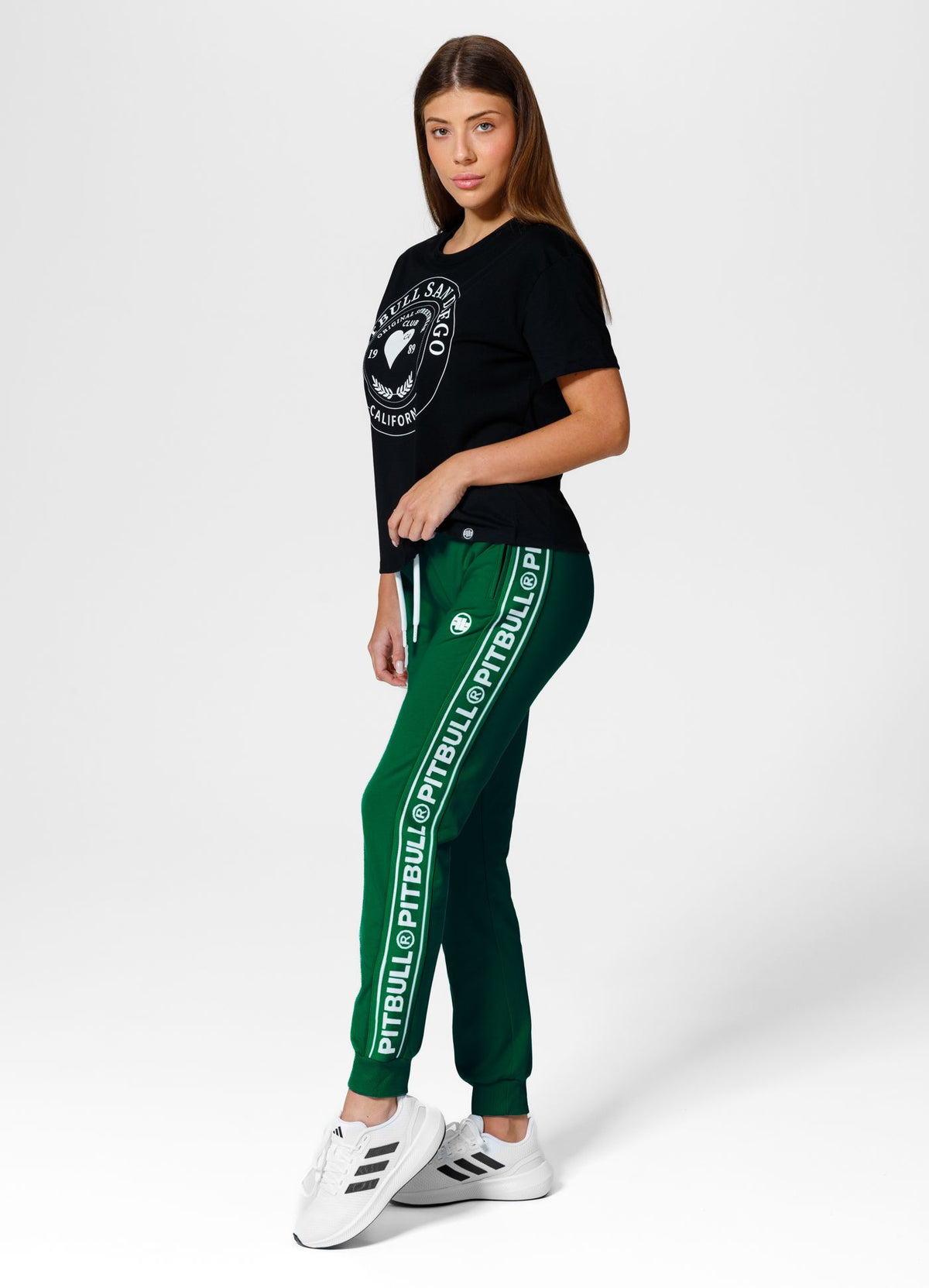 Women's sweatpants French Terry JUDITH - Dark green