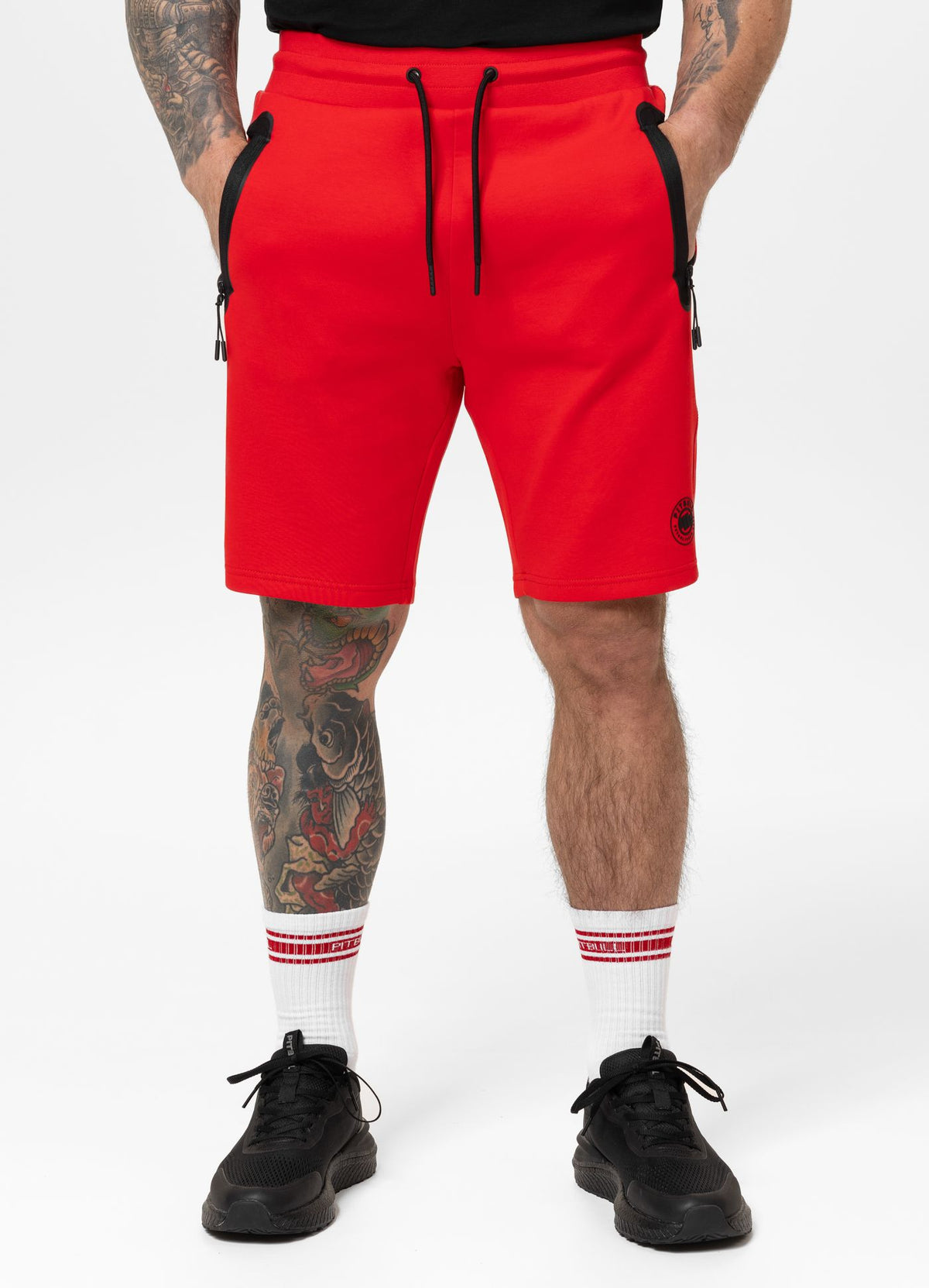 Herren Sweatshorts DOGWOOD - Fluo Rot