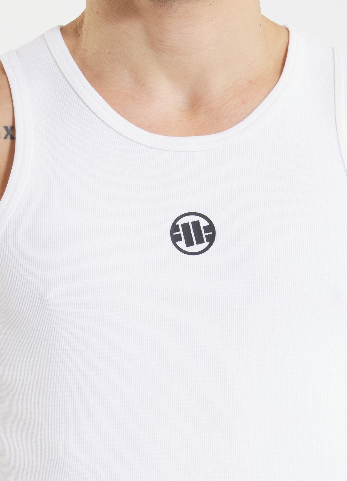 Tanktop Rib Small Logo - Weiß