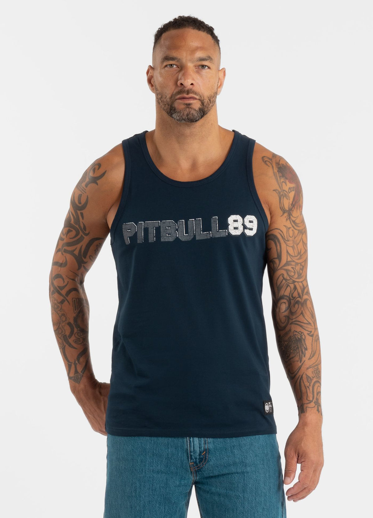 Herren Tank Top Slim Fit Dog 89 - Schwarz