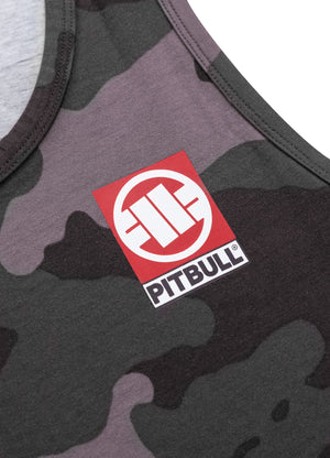 SMALL HILLTOP – Tanktop in Slim Fit mit Camouflage-Muster in Schwarz