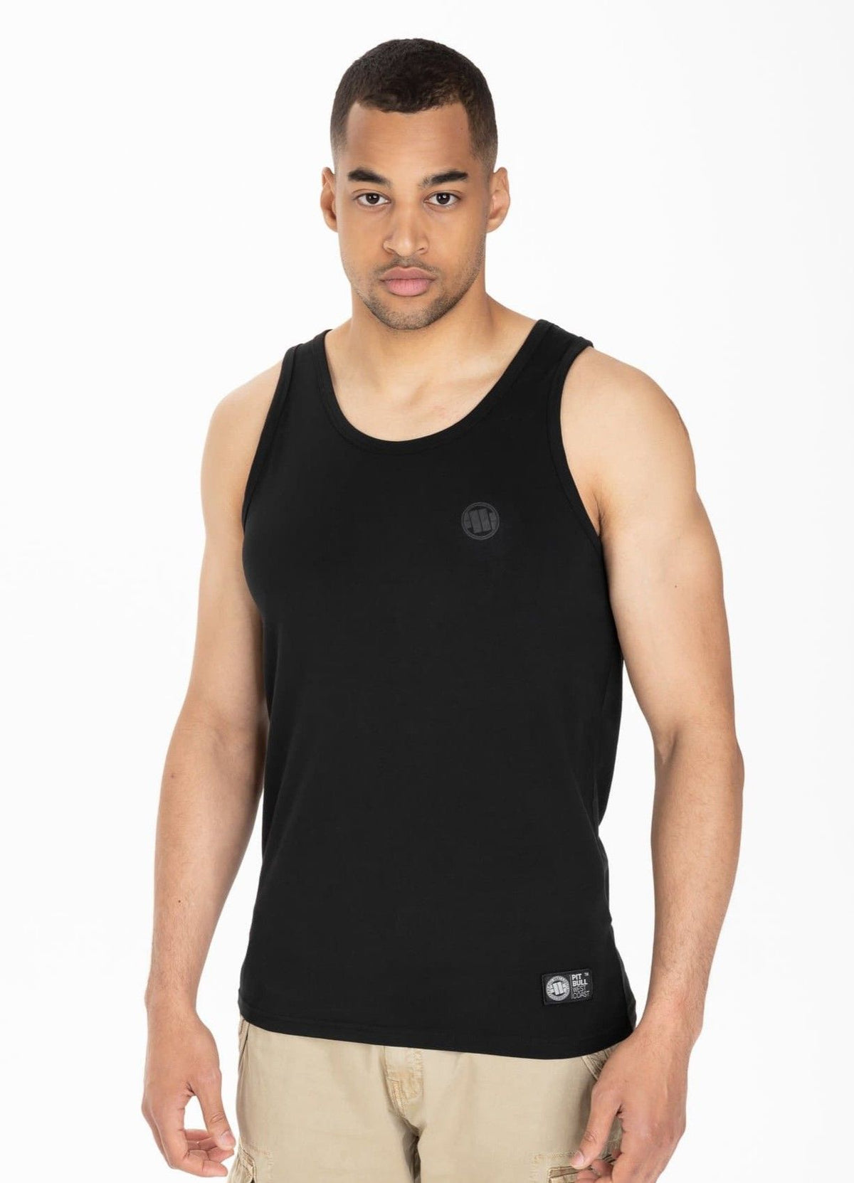 Tank Top Slim Fit Kleines Logo Schwarz