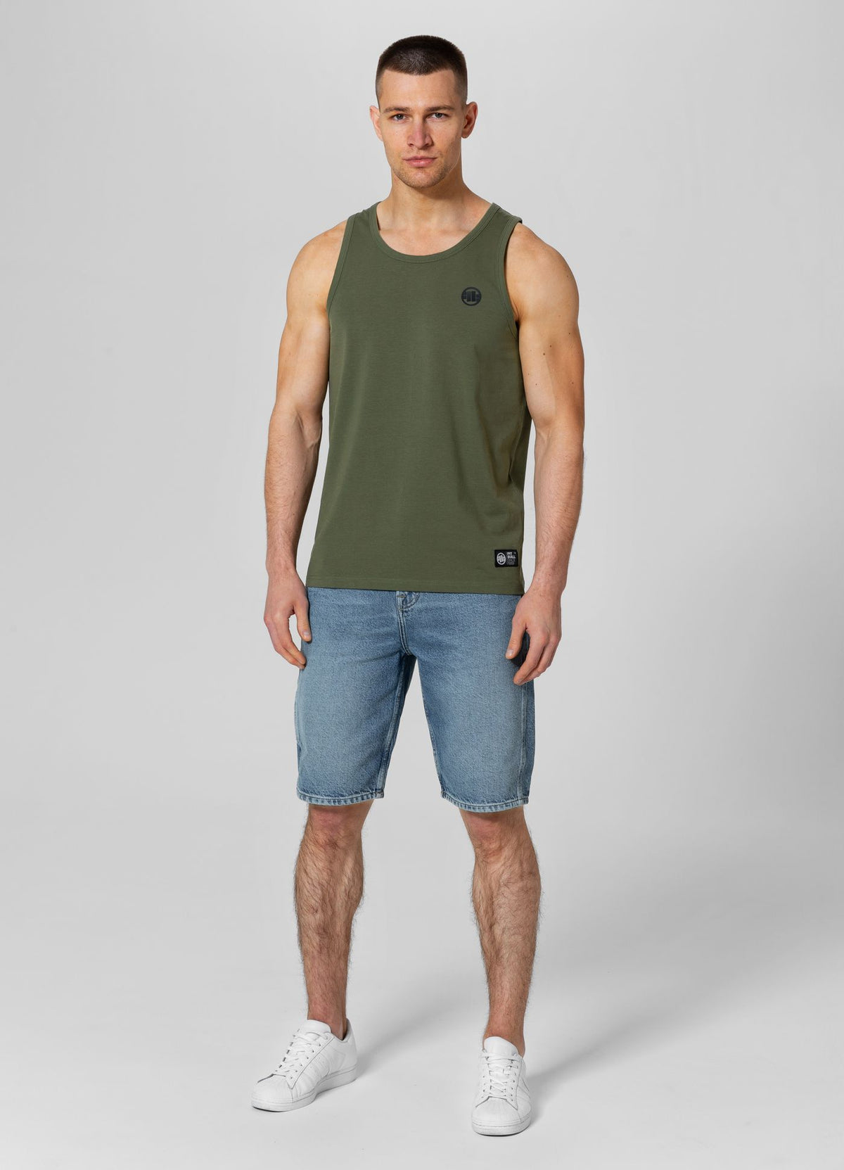 Tanktop Slim Fit Small Logo - Olivgrün