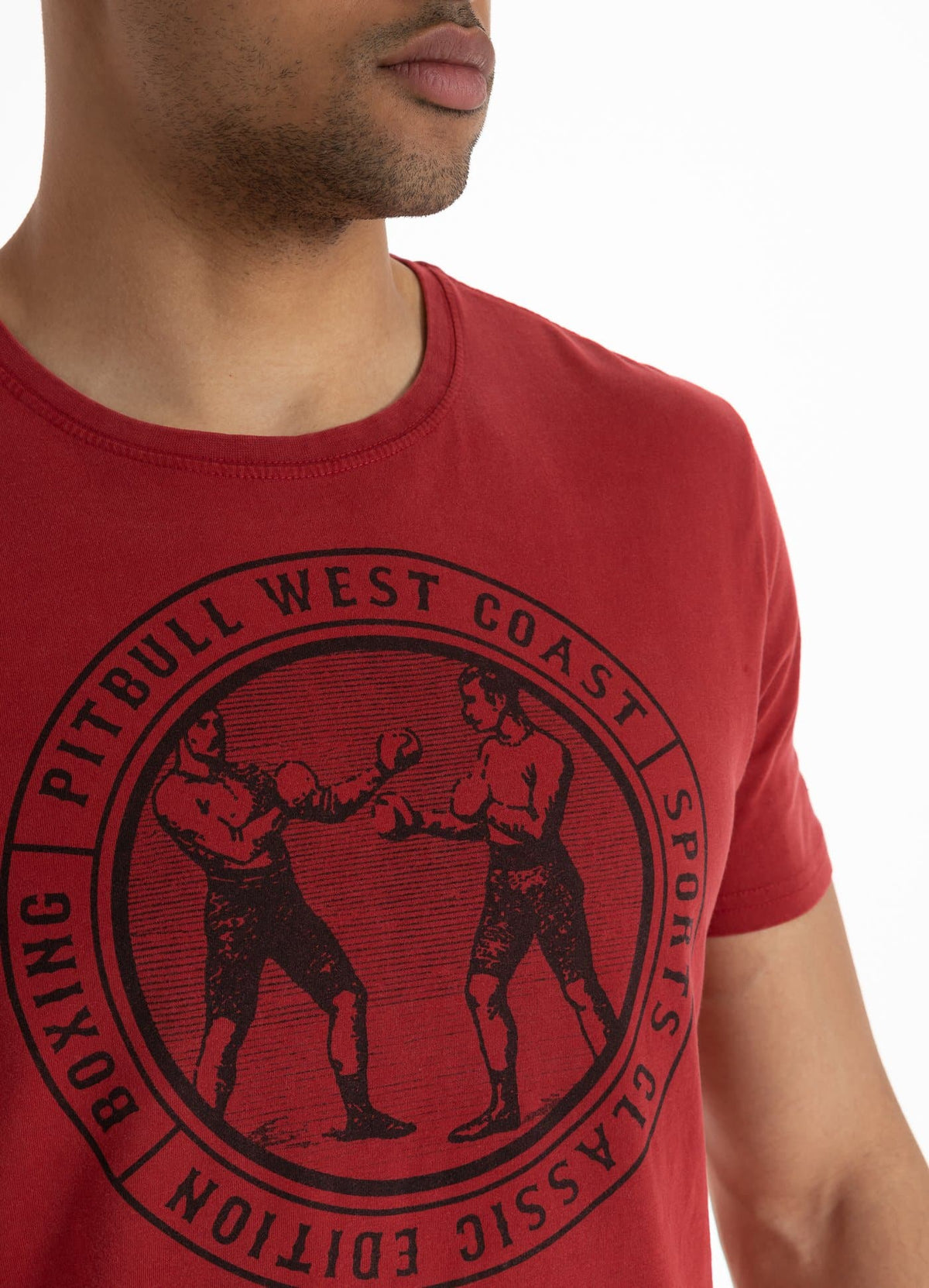 T-shirt Middleweight VINTAGE BOXING Burgundy - Pitbull West Coast International Store 