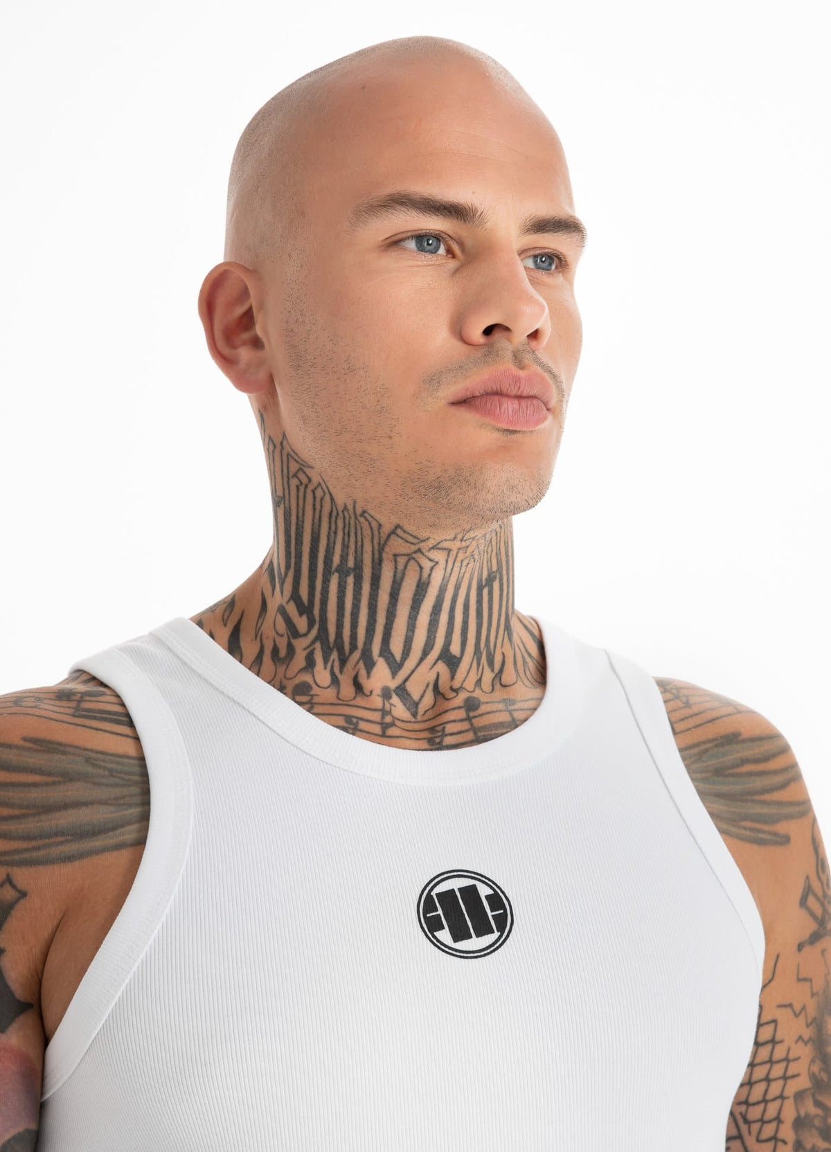 Rib Tank Top Small Logo White - Pitbull West Coast International Store 