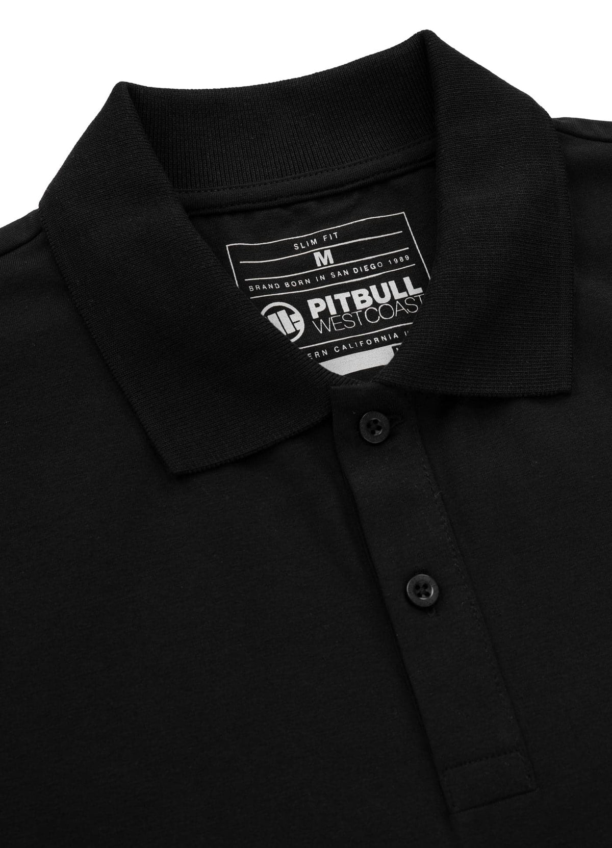 SLIM FIT SMALL LOGO 210 Black Polo T-shirt - Pitbullstore.eu