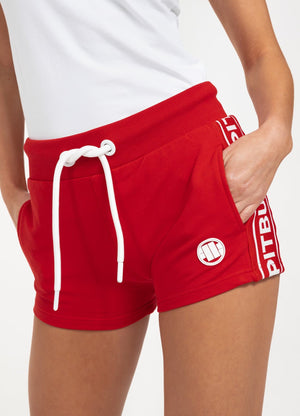 Women's shorts SMALL LOGO FRENCH TERRY 21 Red - Pitbull West Coast International Store 
