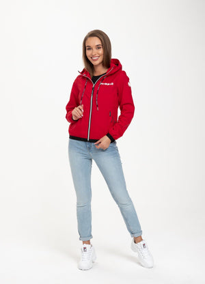 Women Hooded Nylon Jacket DAHLIA Red - Pitbull West Coast International Store 