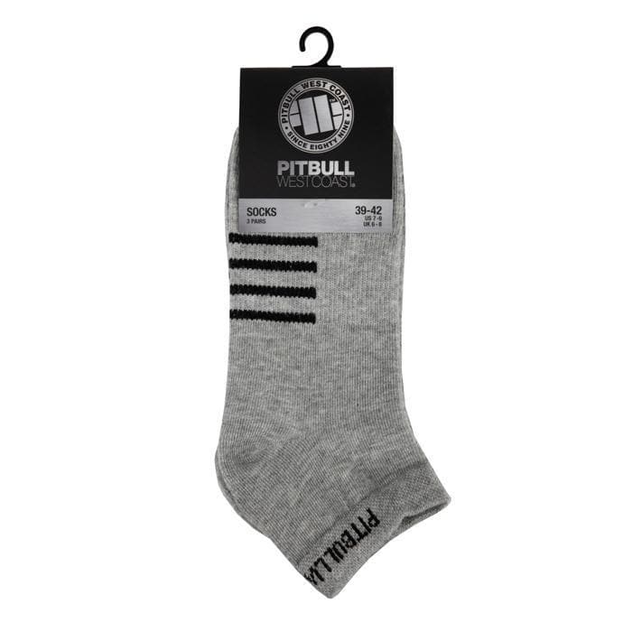 Low Ankle Thin Socks 3pack Grey - pitbullwestcoast