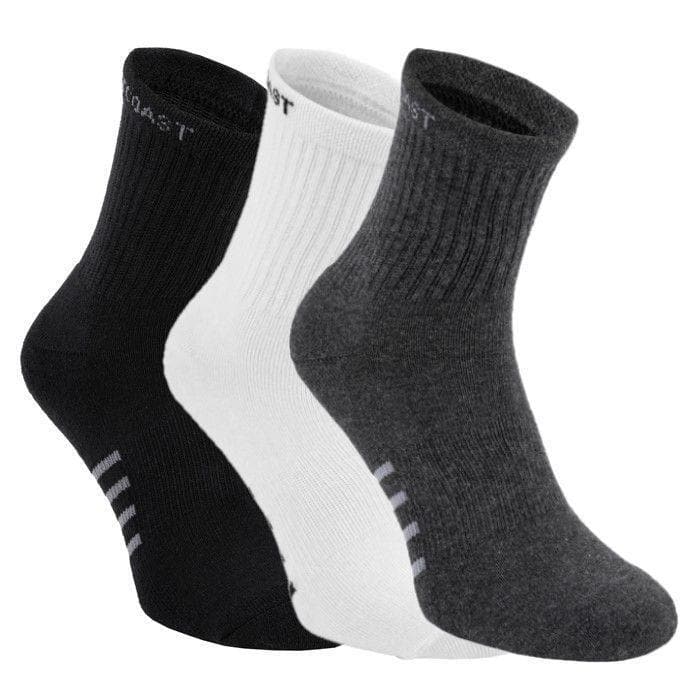 High Ankle Socks 3pack White/Charcoal/Black - pitbullwestcoast