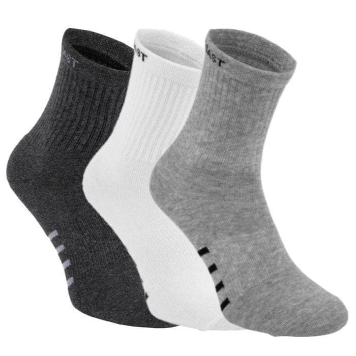 High Ankle Thin Socks 3pack White/Grey/Charcoal - pitbullwestcoast